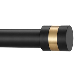 1Inch Diameter Single Curtain Rods with Decorative Finials 36-72inch, Matte Black