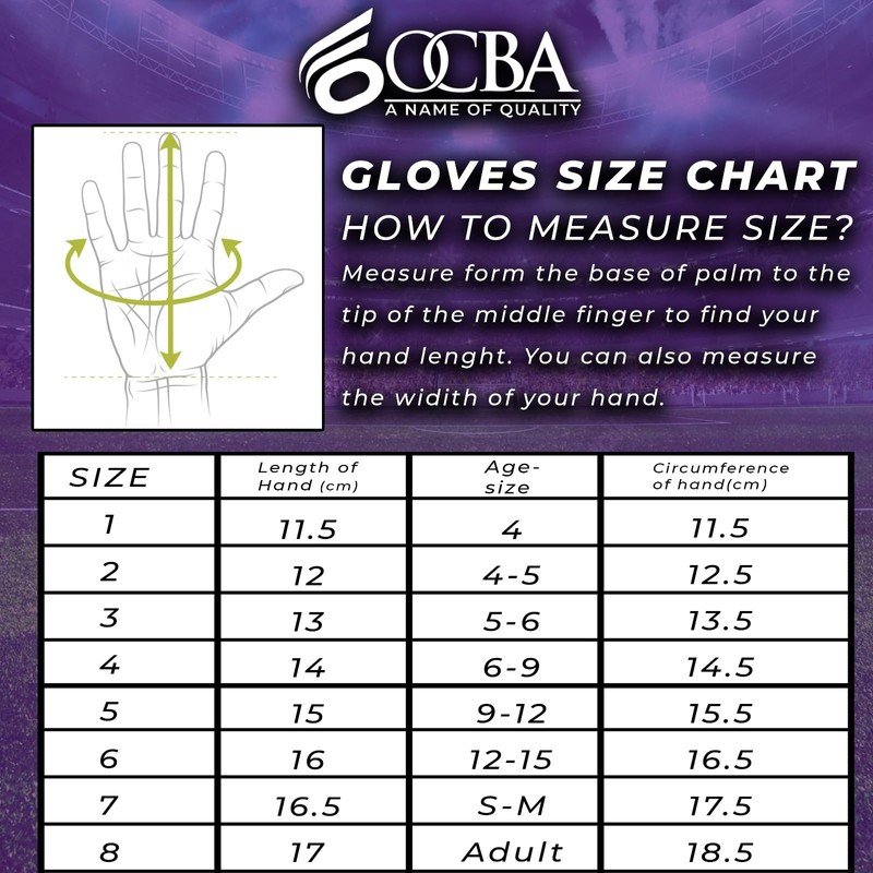 OCBA Goalkeeper Gloves for Kids With Super Grip Latex, Shock