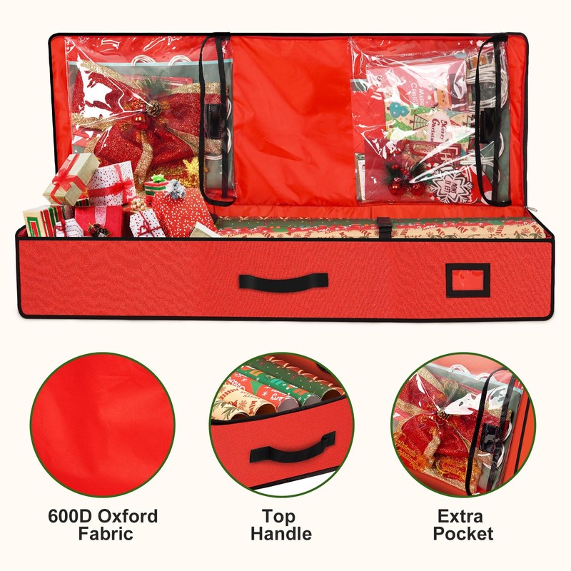 HikooLSS Wrapping Paper Organizer Storage Container 600D Heavy Duty Tear