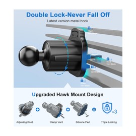 2 Pack Mobile Bracket Clip Air Vent Clip For Most Car Phone Holder Cellphone Holder Mount Vent Grip With Joint Ball Dia 17mm Universal Air Vent Clip For Car Phone Mount Cellphone Holder Vent Grip