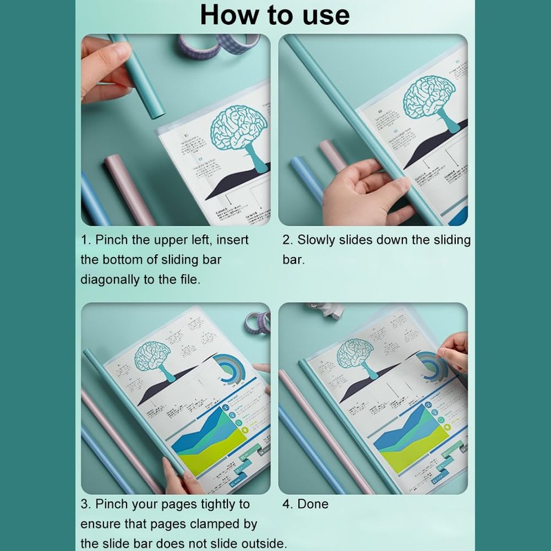 A4 Sliding Bar Binder, Transparent Sliding Bar Binder, A4 Transparent