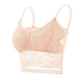 Maiclaice Damen Spitze BH Durchsichtiger Mit Polsterung Bustier Sexy Billig Ohne Bügel Alltag Bralette Büstenhalter Hautfarbe Groß