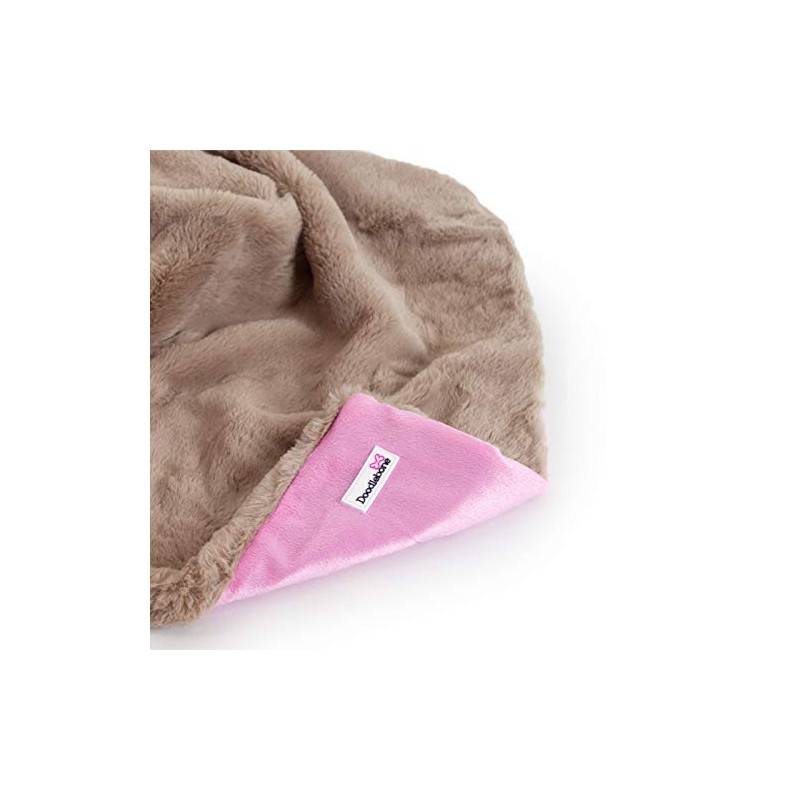 Doodlebone Faux Fur Dog Blanket (Slate/Teal)