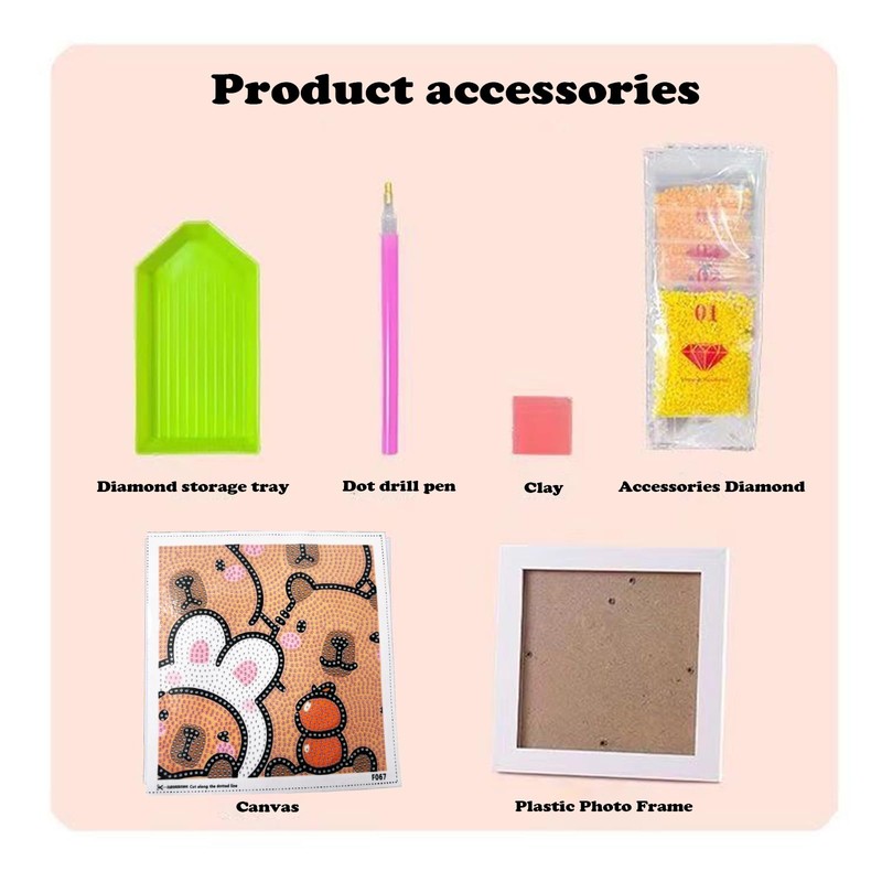 LJJINGXS Cute Capybara 5D Diamond Art Kits with Plastic Crate,DIY