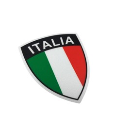 F NODE Italian Flag Shield Emblem Waterproof Reflective Sticker 2.9 x 3.5 inches (7.4 x 9 cm) ITALIA PVC Material Decoration Sticker