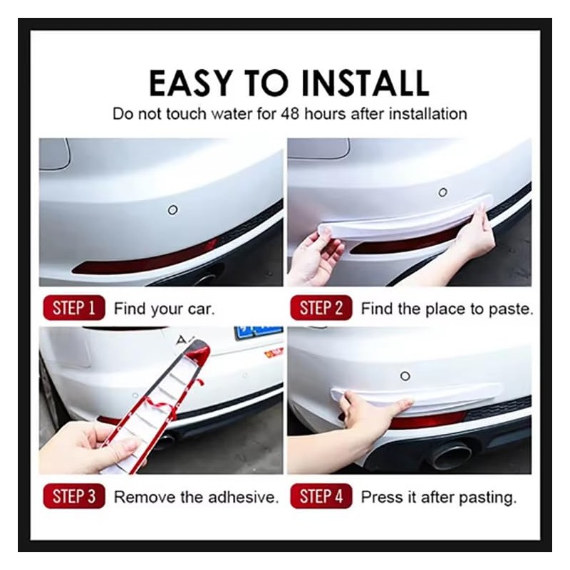 2-Pack AZhause Bumper Guard, Front Rear Anti-Collision PVC Strip for