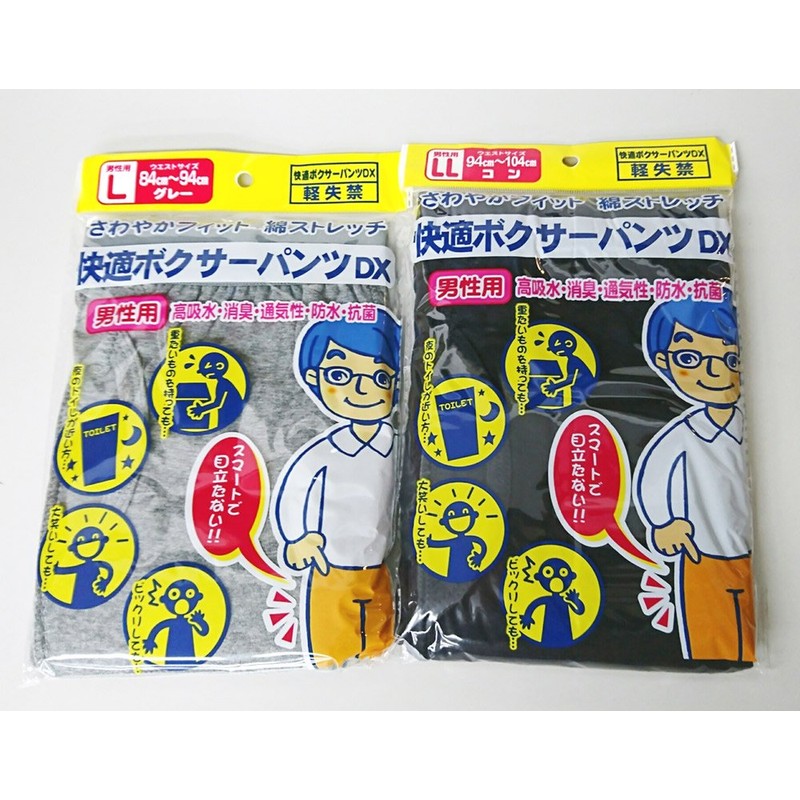 Light Incontinence Men's Men's Comfortable Boxer Shorts DX M/Gray 3