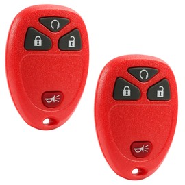 Key Fob Keyless Entry Remote fits Chevy Silverado Traverse Equinox Avalanche/GMC Sierra/Pontiac Torrent/Saturn Outlook Vue 2007 2008 2009 2010 2011 2012 2013 2014 2015 2016 (Red), Set of 2