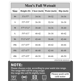 Jsnorklet Wetsuits for Men, 3mm Back Zip Full Wetsuit for Diving Swimming Surfing