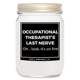 You Nique Designs Occupational Therapist 8 oz Candle, Gifts for Occupational Therapists - Ot Surprise, Ot Month Gifts, Occupational Therapy Candles for Women, Men, Coworker (Mahogany Teakwood)