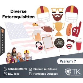 TK Group Timo Klingler XXL Super Bowl American Football Decoration Set Over 100 Pieces, Balloons, Garland, Confetti and Much More