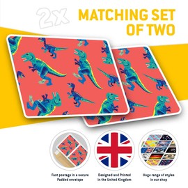 Rectangle Stickers (Set of 2) 10cm - T-Rex Pop Art Dinosaur Dino Kids Fun Decals for Laptops,Tablets,Luggage,Scrap Booking,Fridges, 14753