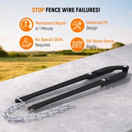 Heavy Duty Fence Fixer,Fence Wire Repair Tool,Lifetime Replacement Guarantee,Corrosion-Proof Iron Construction Designed for Electric Fences,Horse Fencing and mesh Wire Applications. (Black)