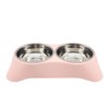 Mithui ju Double Cat Rabbit Bowl, Non Slip Stainless Steel