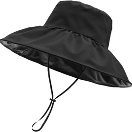 TEEN KEEP Women's Bucket Hat, UV Protection, 99.9%, Light Shield, 100%, Large Size, Wide Brim, Small Face, Chin Strap, No Flying, UV Protection, Sunscreen Protection, Foldable, Simple, Solid, Stylish