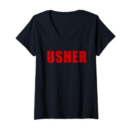 Womens Church Usher - Christian Faith Staff & Volunteer Uniform V-Neck T-Shirt