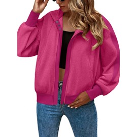 Zeagoo Womens Hooded Shacket Long Sleeve Jacket Shirts For Women 2024 Fashion Valentines Day Gifts for Her