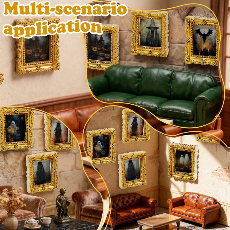 10 Pcs Miniature Accessories of Magic Frames Tiny Scary Photo