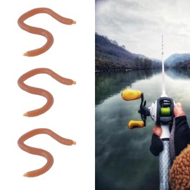 Briny River 90pcs Realistic Worms Drop Shot Soft Worm Lures Soft Fishing Lure 30pcs 4cm Red Lures 30pcs 6cm Red Lures 30pcs 8cm Brown Lures Soft Plastic Worms Fishing Worms