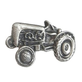 Vintage Tractor Handcrafted From English Pewter Lapel Pin Badge + Gift Bag