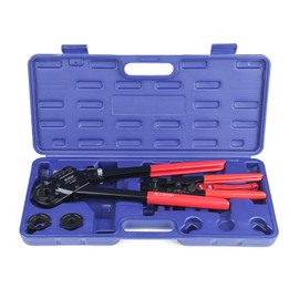 iCrimp KIT-FACL PEX Crimping Tool Kit for Crimping & Removal 1/2-in, 3/4-in, 1-in PEX Copper Crimp Ring, with PEX Tubing Cutter, Corner Operation Friendly