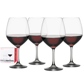 Spiegelau Vino Grande Burgundy Wine Glasses, Large Crystal Clear Red Wine Glasses for Pinot Noir, Elegant Glassware, Wedding Gifts, Birthday Gifts for Women and Men, Home Bar, 25 oz, Set of 4