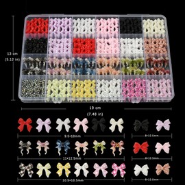 OPMADM Bow Nail Charms, 3D Nail Charms Bulk for Nail Art Charms and Y2K Charms for Nails Design