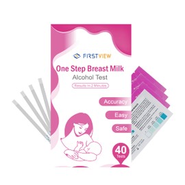 FIRSTVIEW Alcohol Test Strips for Breastmilk,Detects Alcohol in 2 Mintues, High Sensitivity to 0.02%（20mg/dL, Simple Breastmilk Dip Test, Fast and Easy to Use for Breastfeeding Moms-40 Test Strips