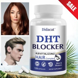 DHT Blocker - Hair Growth Supplement - Scalp DHT Blocker Hair Loss Supplement for Men and Women with Thinning Hair High Carb Prostate Health Urinary Tract Health, 120 Tablets, 1 Count / DHT 차단제 - 모발 성장 보조제 - 가늘어지는 모발을 가진 남성 및 여성을 위한 두피 DHT 차단제 탈모 보조제 고탄수화물 전립선 건강 요로 건강, 120정, 1개
