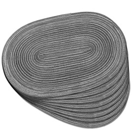 Noctiflorous Oval Braided Placemats 12x18 Inch Table Mats Set of 8 for Dining Tables Natural Woven Heat Resistant Place Mats(03 Black, 8 pcs)