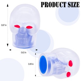 MEAJOO 4PCS Skull Fluorescent Tire Valve Stem Caps, Luminous Car Tire Air Cap, Skull Style Fluorescent Glowing Tire Air Caps Cover, Universal for Cars, Trucks, Bikes, Motorcycles, Bicycles(Blue)