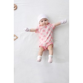 Tone Short-Sleeved Bodysuits for Newborns Baby Boys and Girls 0-3 m/3-6 m/6-9 m/9-12 m Cotton, Pink baby ribbed bodysuit