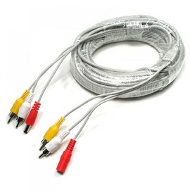 CCTV Cable 15m - 2RCA DC 5.5 Power Gray