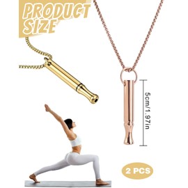 MYGLOAR 2 PCS Atemketten, Rauchfrei-Halskette, Raucherentwöhnungshilfe, Rauchfrei-Halskette, Original Raucherentwöhnungs-Halskette, Achtsamkeitskette, Raucherentwöhnungs-Atemkette （Gold + Roségold）