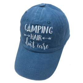 HHNLB Unisex Camping Hair Don t Care 1 Vintage Jeans Baseball Cap Classic Cotton Dad Hat Adjustable Plain Cap