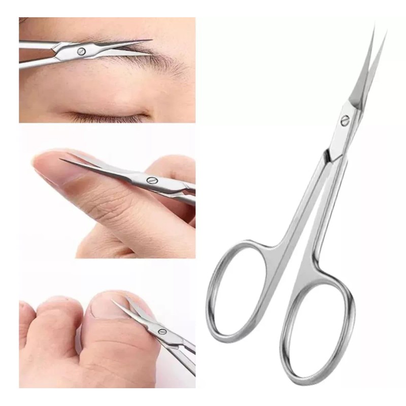 L&T Tijera Curva Corta Uñas Punta Fina Acero Inoxidable Manicure
