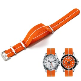 Niziruoup Nylon Elastic Watch Strap Military Parachute Style Watch Band 18mm 20mm 22mm Premium Striped Nylon One-Piece French Paratrooper Watchband Smartwatch Band Replacement Strap for Men Women