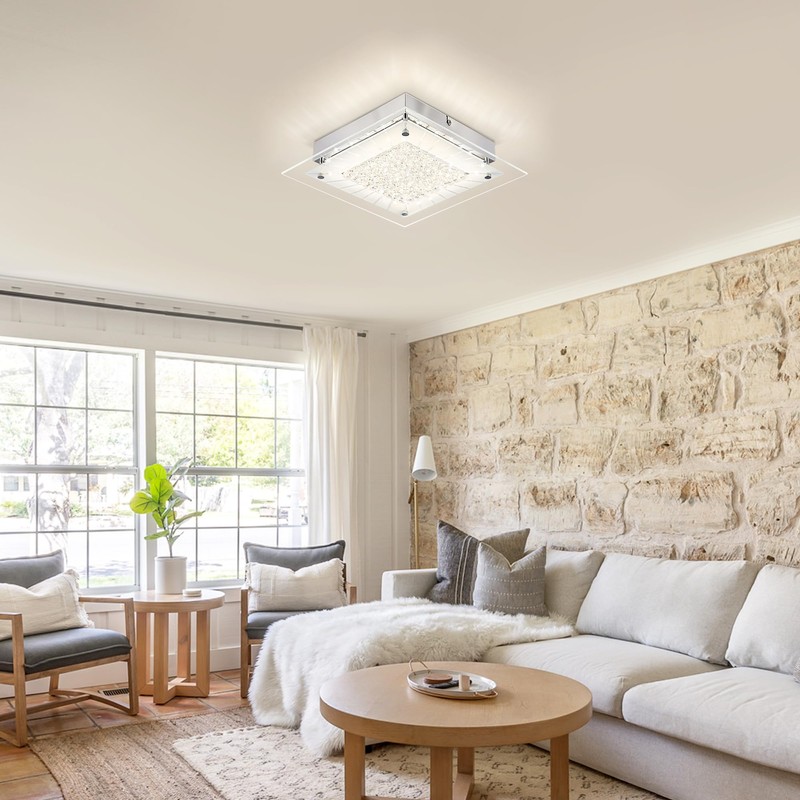 Auffel Square Flush Mount Dimmable Light Fixtures - 11IN Kitchen,