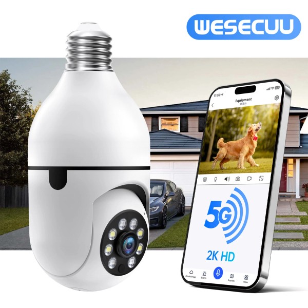 3MP Night Vision White Camera Wireless Bluetooth Dual-Band WiFi PTZ