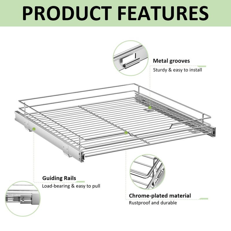 AHNR Pull Out Cabinet Organizer, Heavy Duty Cabinet Pull Out
