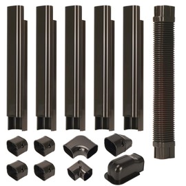 3" W 10Ft L Brown Line Set Cover Kit for Mini Split Air Conditioners Decorative PVC Slim Line Cover for Central AC & Heat Pumps Systems Tubing Cover
