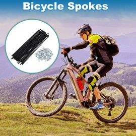 A ABSOPRO Bicycle Spokes 12G 160mm Length Bike Wheel Spokes Carbon Steel Black 1 Set