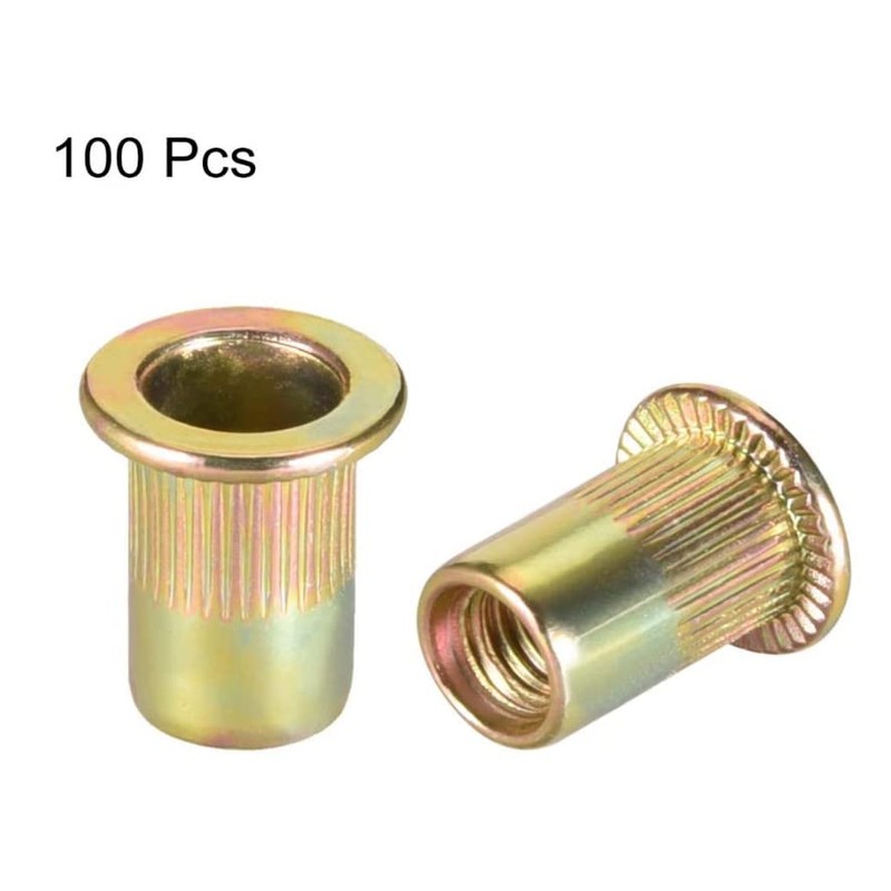 AIWFL 100Pcs M6 Metric Zinc Plated Carbon Steel Rivet Nut,