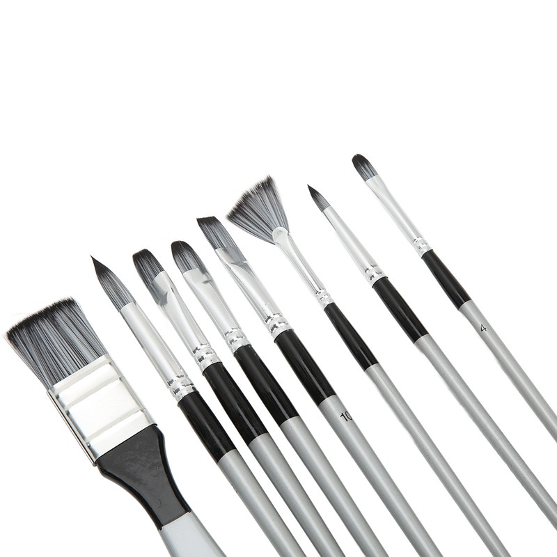 8Pcs Paint Brush Paintbrush Pen Soft Nylon Wool with Storage
