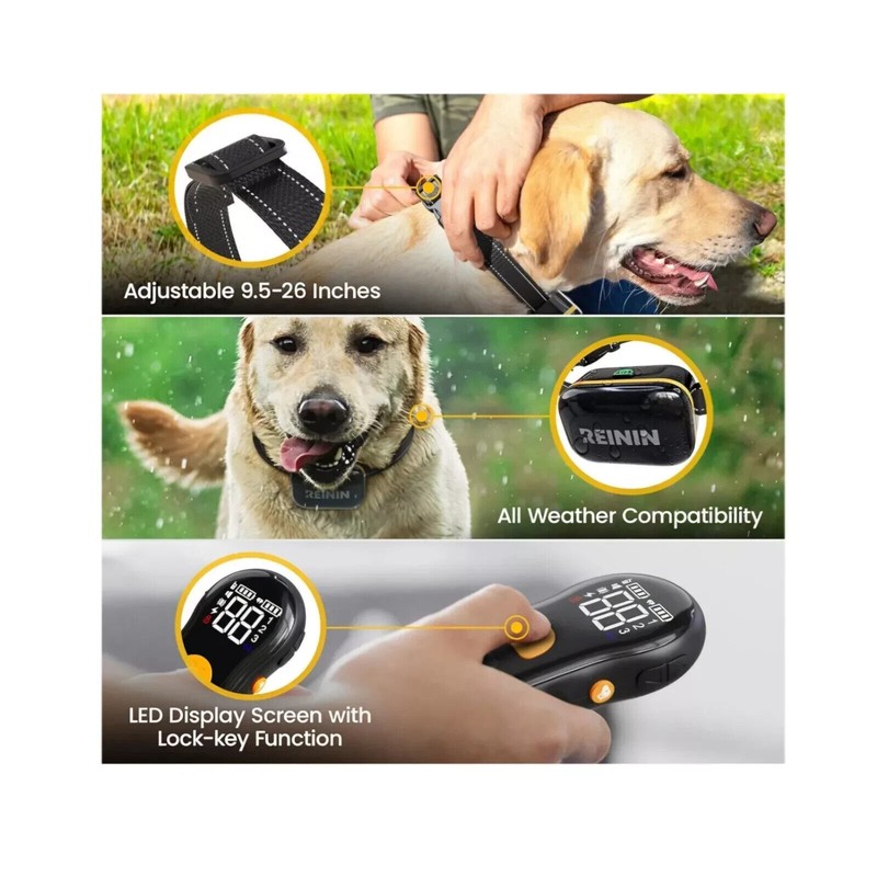 REININ Dog Training Collar with Remote 2625ft Range, Waterproof E