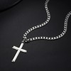 HAIAISO 925 Sterling Silver Cross Necklace for Men Women with