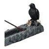 Gothic Incense Holder with Raven and Zombie Graveyard Motif, Artificial