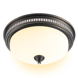 Akicon Ultra Quiet 110 CFM Round Exhaust Bathroom Fan with Warm Light and Nightlight Bronze (3x9W GU24 Base LED Bulbs and 1pcs E12 Nightlight Included)