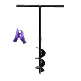 LONGRUNNEW Heavy-Duty Manual Garden Auger Drill Bit - 6" x 38" Plant/Fence Hole Digger for Bulbs, Trees, Seedlings, Umbrellas & More - Eco-Friendly Hand-Powered Spiral Planter