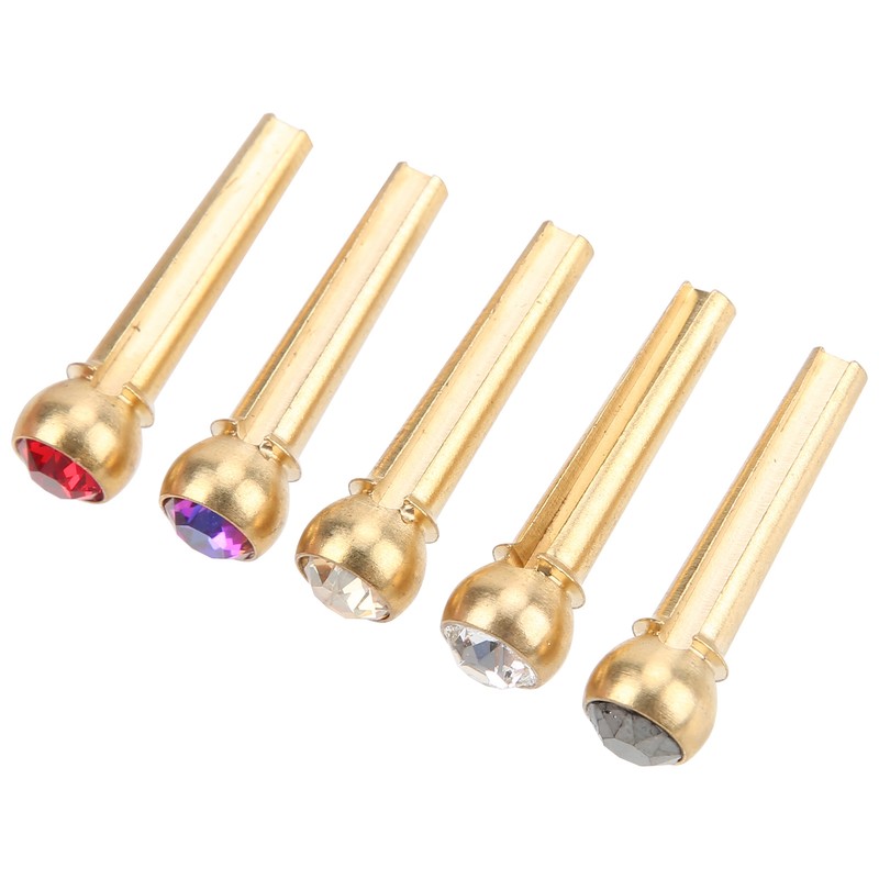 5Pcs Guitar Bridge Pin String Peg Brass Endpin Accessory Replacement